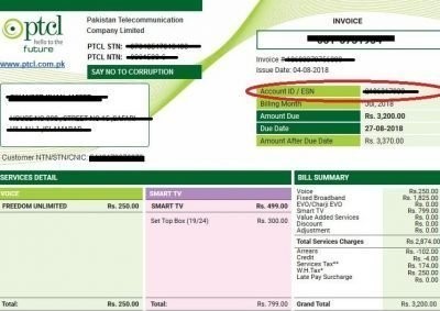 ptcl bills