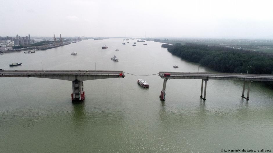 The bridge had to be refortified in 2022 amid safety concerns and is located in a key industrial area of China.