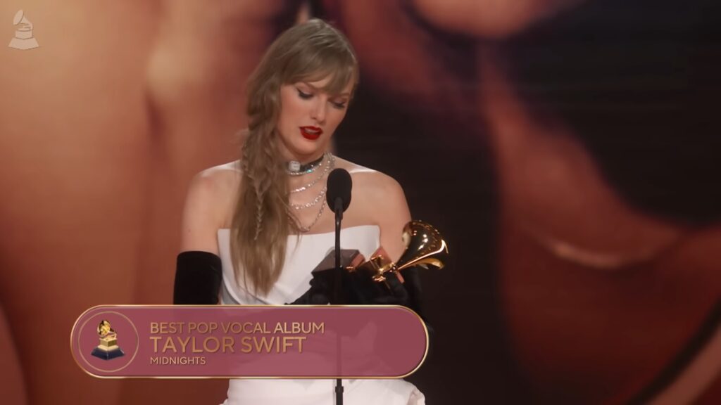 Taylor Swift sets record at Grammys 2024