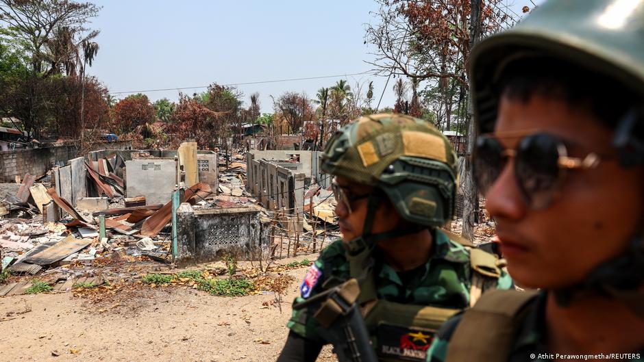 The village of Myawaddy was the site of a showdown with state forces this month