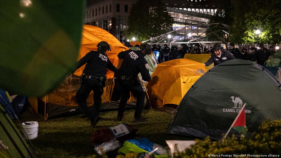 Police arrested hundreds of people and removed tents at Columbia University