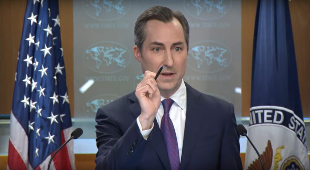 US State Department spokesperson Matthew Miller stated that the US was 