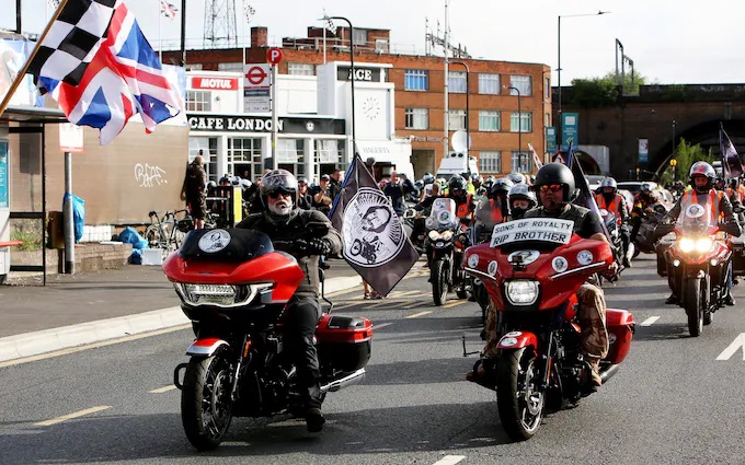 A memorial motorcycle procession, paying tribute to the late TV chef Dave Myers, concluded in Cumbria, United Kingdom (UK) with an estimated 45,000 bikers taking part.