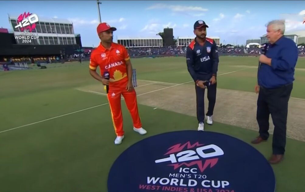 In the first, opening match of the ICC Men's T20 World Cup, US won the toss and chose to bowl against neighbours Canada on Sunday.