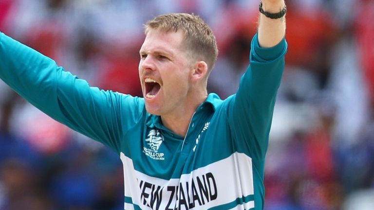 New Zealand pace bowler Lockie Ferguson grabbed three wickets as he bowled four maiden overs in New Zealand's thumping victory over Papua New Guinea in the final match for both teams at the T20 World Cup on Monday.