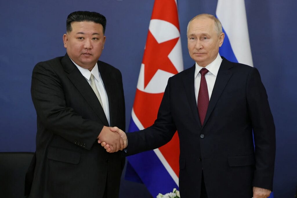 Russian President Vladimir Putin promised to build trade and security systems with North Korea that are not controlled by the West and pledged his unwavering support in a letter published by North Korean state media on Tuesday ahead of his planned visit to the country.
