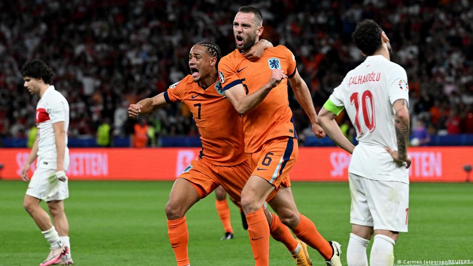 In Netherlands vs Turkey clash, the Dutch came back from a goal behind to beat Turkey 2-1 and book a semifinal date with England. The 1988 champions have reached the final four for the first time in 20 years thanks to a dramatic turnaround.