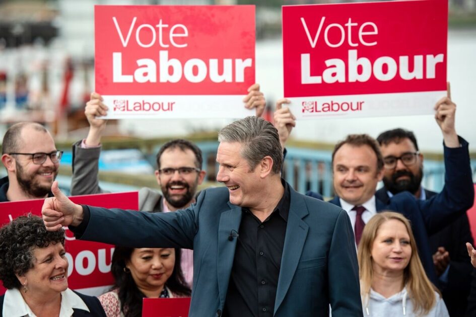 Britain's Labour Party is set to sweep to power with a record number of seats at Thursday's national election, a forecast by polling company Survation showed on Tuesday.
