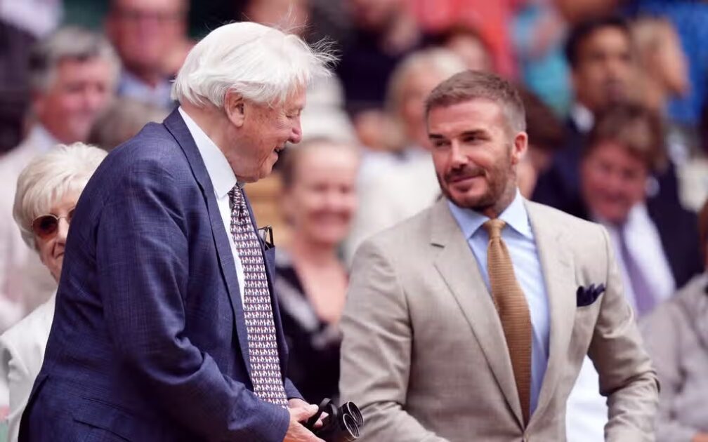 amous British broadcaster David Attenborough was spotted attending the opening day of Wimbledon 2024 in the royal box with his daughter.