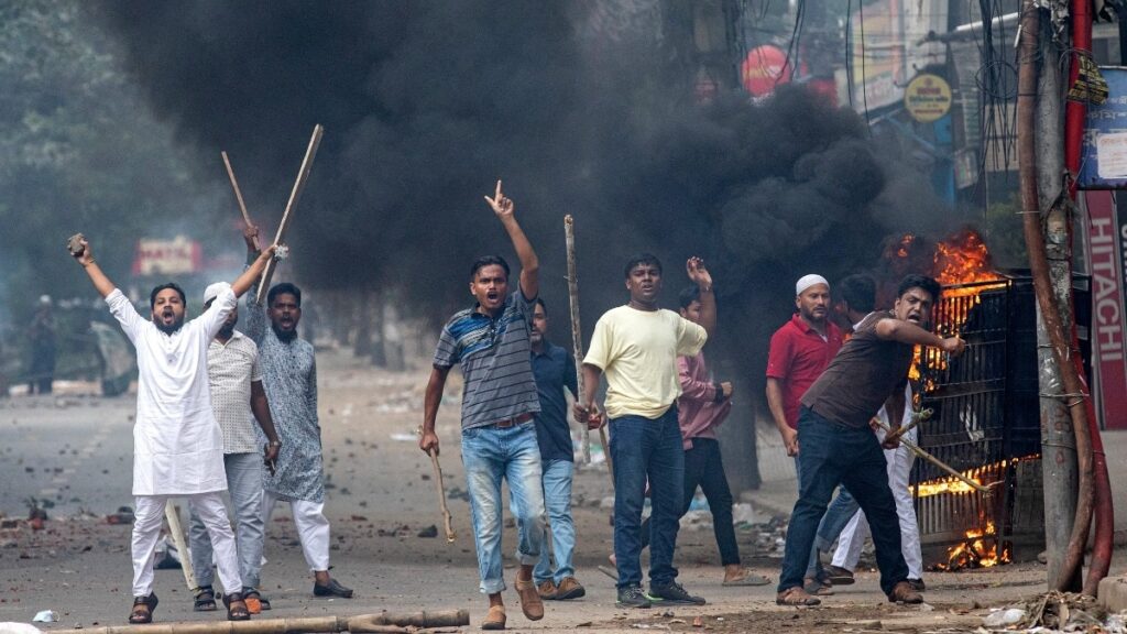 In response to violent protests against the quota system, the Bangladesh government banned the Jamaat-e-Islami party and its student organisation, Chhatro Shabar.