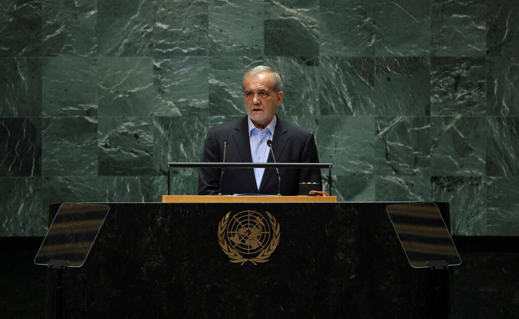 Iranian president lambasts Israeli, sanctions at UN General Assembly