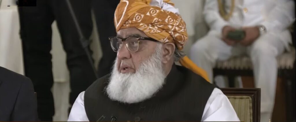 The JUI-F chief Maulana Fazl talked about the Palestinian genocide, arguing that Jews should not be allowed to establish a state on Arab land.