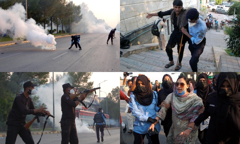 Police shell PTI protesters