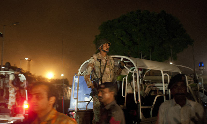 Security personnel accused the PTI supporters of ramming a vehicle into rangers officers on the Srinagar Highway.