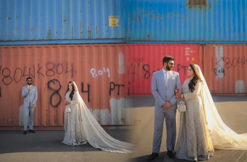 Love during protests: Couple takes “container” wedding photos