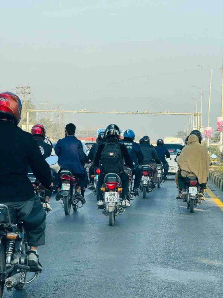 Bikers in fast lane in Islamabad 