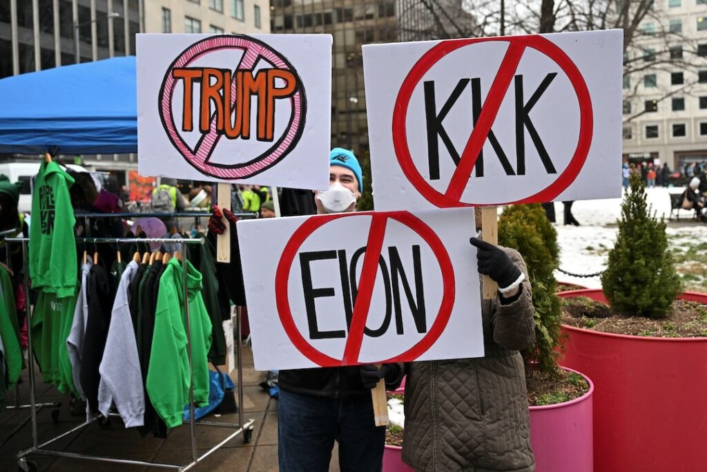 Thousands of people gathered to protest Trump inauguration, as activists for women's rights, racial justice and other causes protested