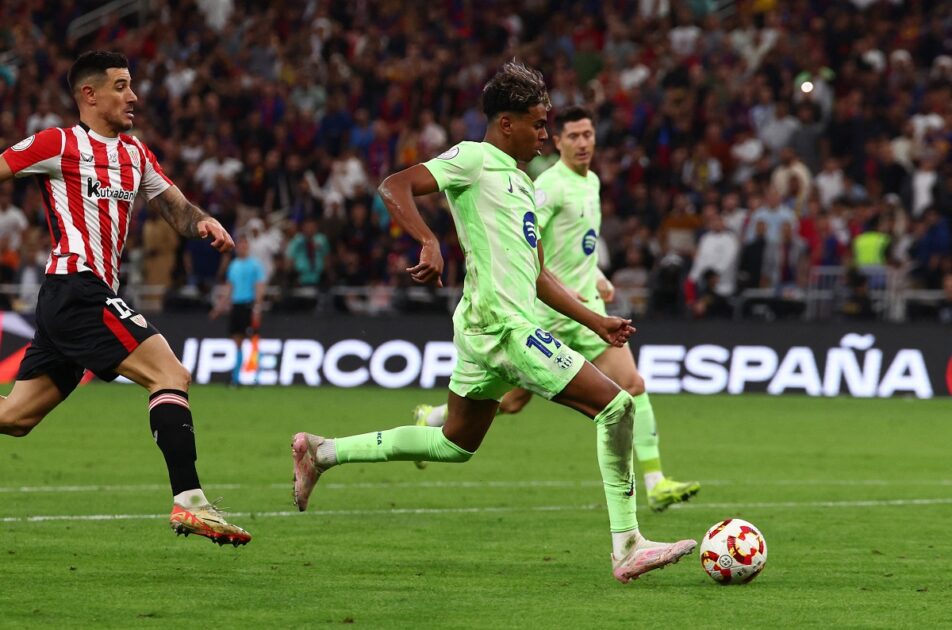 Goals from Gavi and Lamine Yamal earned Barcelona a 2-0 win over Athletic Bilbao in the Spanish Super Cup semi-final in Jeddah.