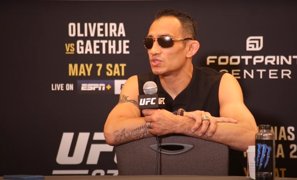 Tony Ferguson at UFC 274 media day.