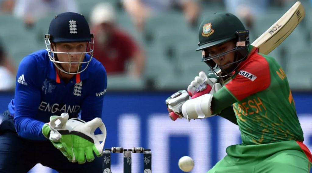 Mushfiqur Rahim vs England in the 2015 ODI World Cup group stage.