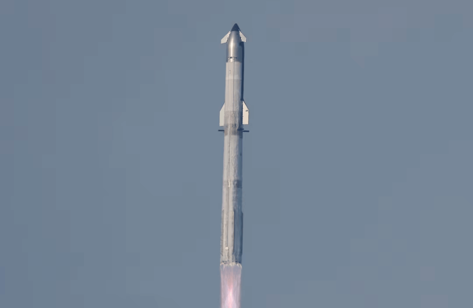 Starship, the futuristic SpaceX rocket vehicle on which Elon Musk's ambitions for multiplanetary travel are riding, roared into space.