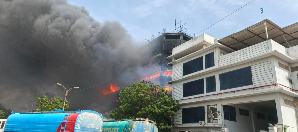 Landhi factory Fire