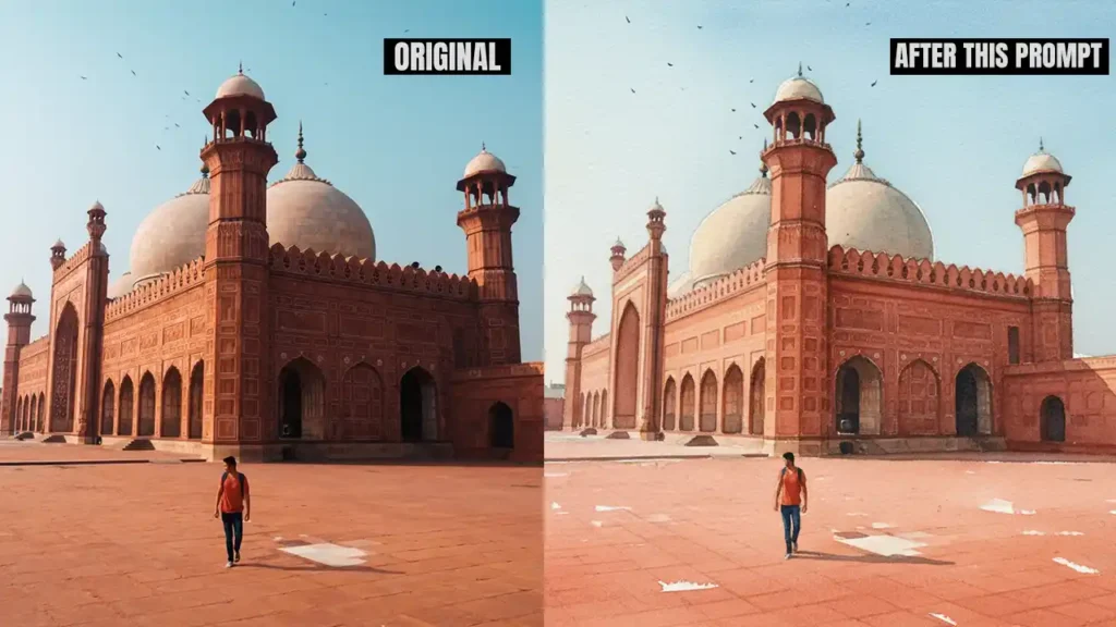 Google AI Nano Banana Shahi Qila art AI generated