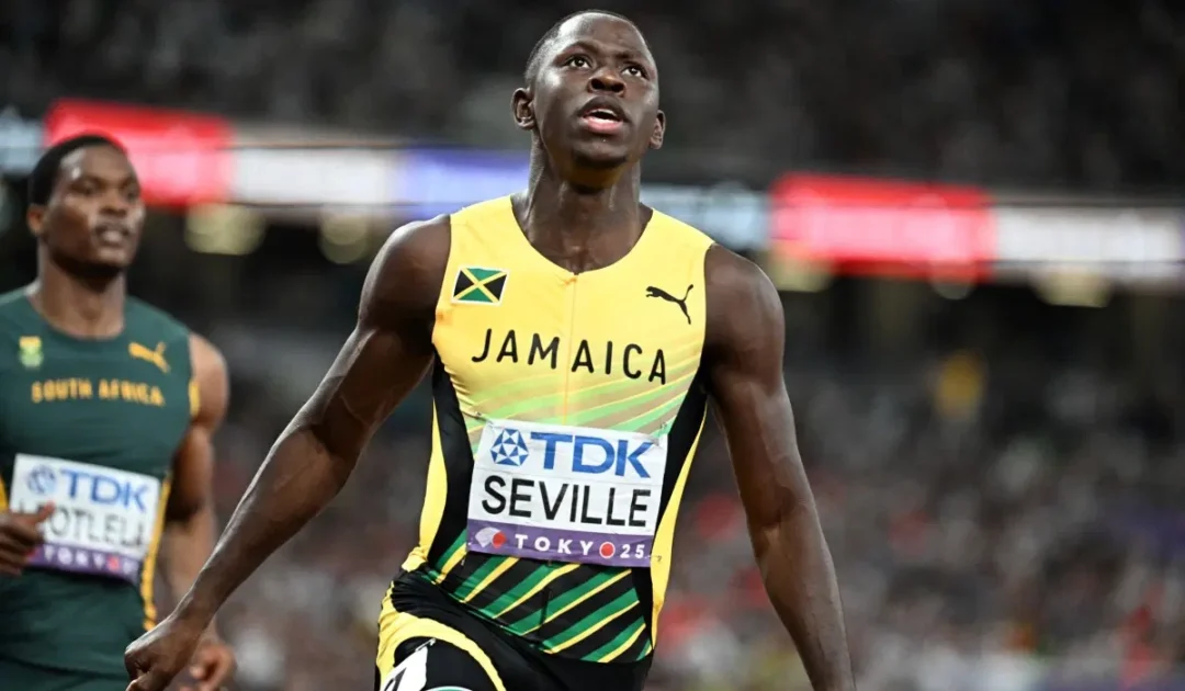 Oblique Seville of Jamaica wins men's world 100m gold