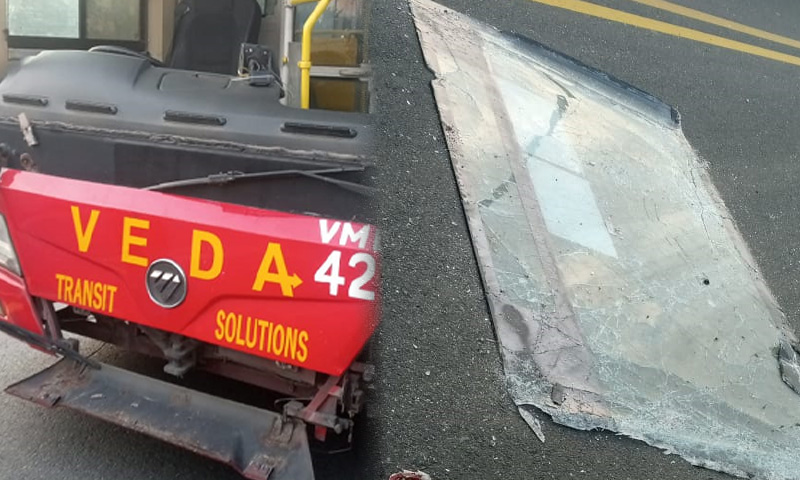 Metro Bus crashes near Azadi Chowk; service partially suspended