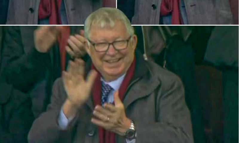 Sir Alex Ferguson: a smile in the stands as United reclaimed derby pride